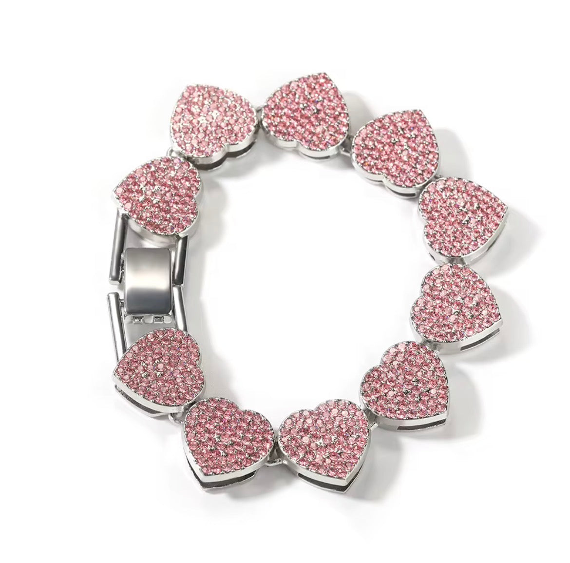 Rose Gold Heart Tennis Bracelet