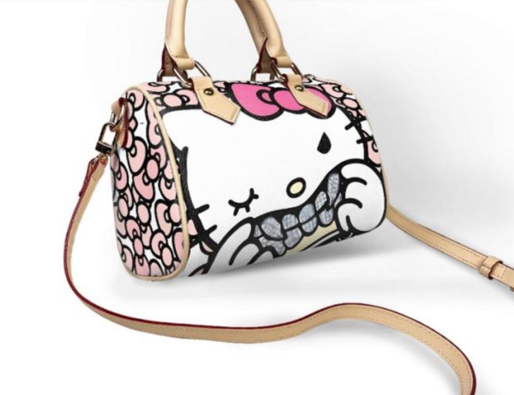 Pink Bling Kitty Barrel Bag