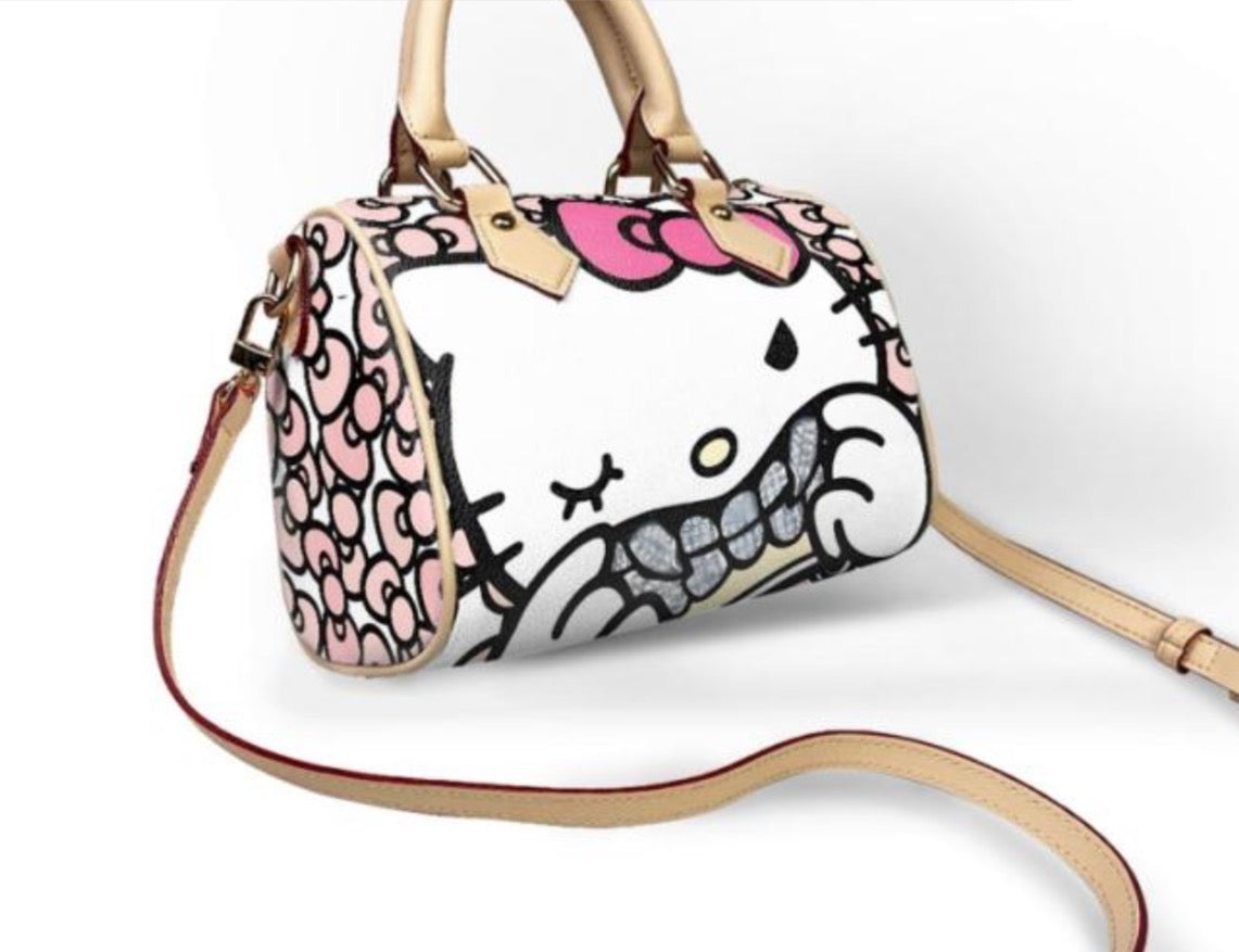 Pink Bling Kitty Barrel Bag