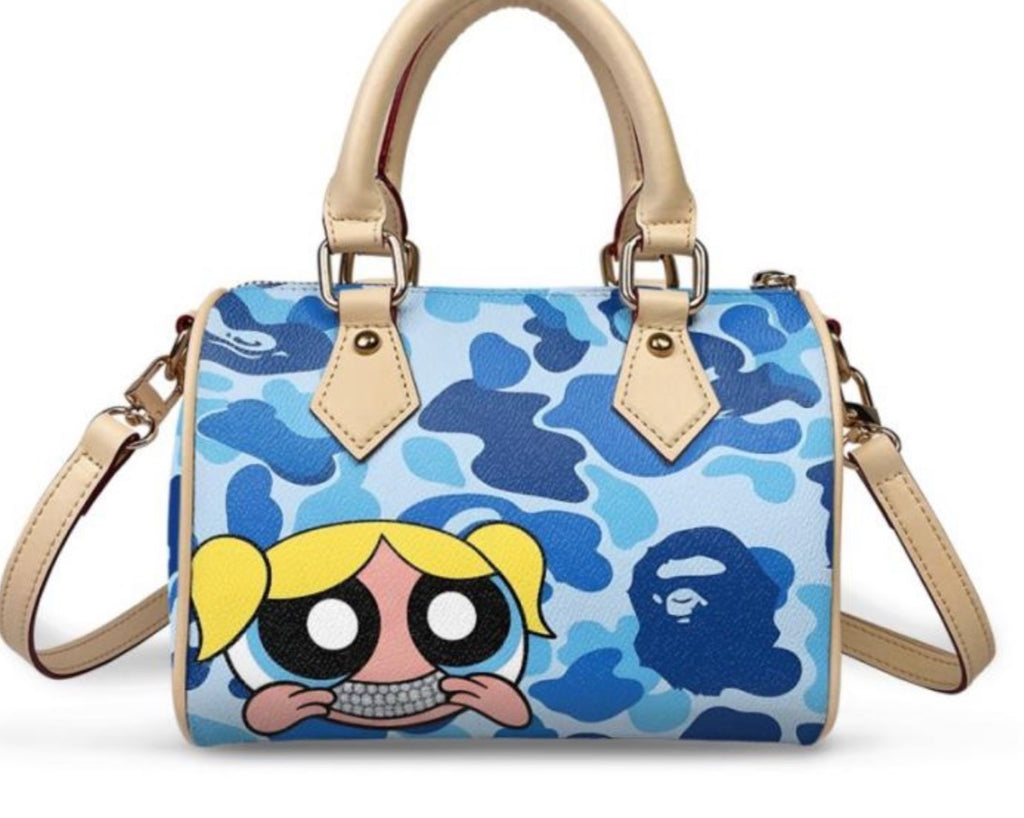 Bubblez Blue Camo Mini Barrel Bag